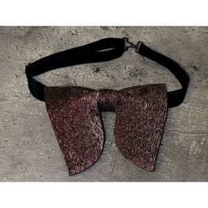 Handmade Oversized Bow‎ tie Vintage style 70`s Black/Pink Glitter Wedding Gift